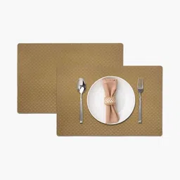 LUXEHOME INTERNATIONAL Brown 2 Pieces Textured Anti Skid Table Placemats image 4