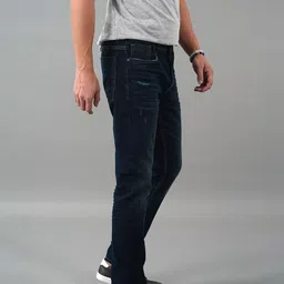 Rookies Men Slim Fit Mid-Rise Mildly Distressed Light Fade Stretchable Jeans image 2