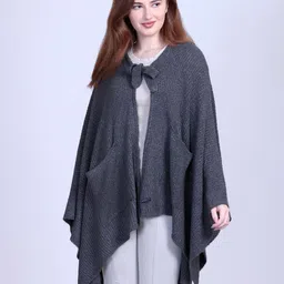 513 V-Neck Long Sleeves Acrylic Longline Shrug image 2