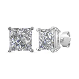 ANAYRA 925 Sterling Silver-Plated Artificial Stone Studded Square Shaped Studs image 2