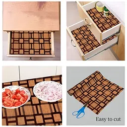 Aura Beige & Brown Printed Water Resistant Shelf Liner Organiser image 3