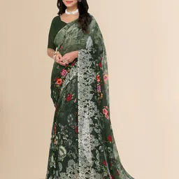 Moda Rapido Floral Printed Saree image 1