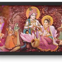 arcapture Radha Krishna Wall Painting for Home Decoration for Living Room, Bedroom Digital Reprint 12 inch x 9 inch Painting-picture-28