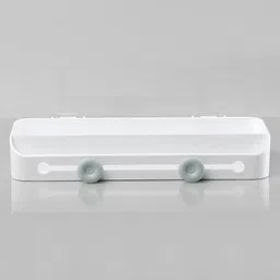 fab n funky Multipurpose Wall Hanging Bathroom Storage Rack - White image 4