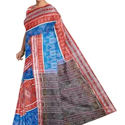 COTTONSILK & KHANDUAPATA Woven Design Pure Cotton Handloom Sambalpuri Saree image 2