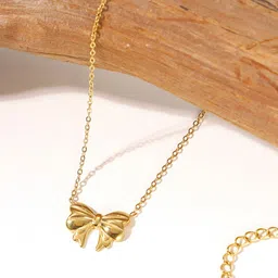 Jewels Galaxy Gold Plated Stainless Steel Anti-Tarnish Minimal Necklace-picture-11