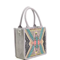 BohoGirl Women Embellished Structured Cotton Tote Bag image 3