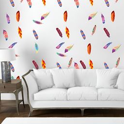 CVANU 56Pcs Orange-Colored & Purple Printed Self-Adhesive Wall Sticker-picture-26