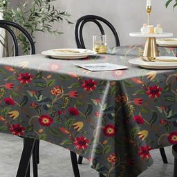 Aura Grey Floral 6-Seater Table Cover-picture-37