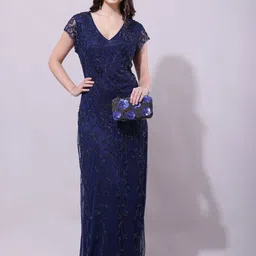 DEBONATELLA Embellished Sequinced Net Maxi Dress-picture-39