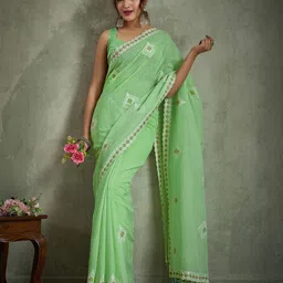 Mitera Linen Blend Saree image 3