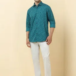 Allen Solly Men Floral Printed Spread Collar Cotton Casual Shirt image 5