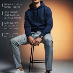 Adro Campus League Legacy Crew 320 GSM Fleece Printed Graphic Hoodie image 3