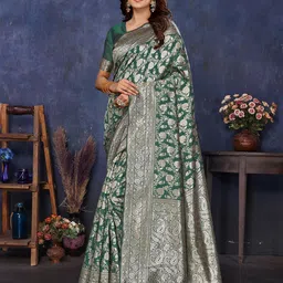 saretramall Woven Design ZariFusion Kanjeevaram Saree-image-7