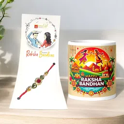 bettergiftflowers Kundan-Studded Rakhi With Customized Mug-picture-30