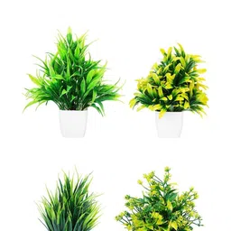 Dekorly Green Plastic Artificial Flowers & Plants With Pot image 5
