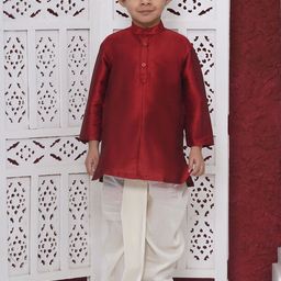 Sethukrishna Boys Band Collar Straight Kurta-picture-38