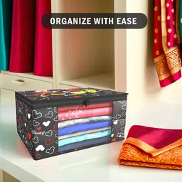 Aura Black & White 9 Pieces Printed Foldable Saree Covers image 5