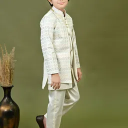 BT DEZINES Boys Embroidered Sequined Sherwani Set image 2