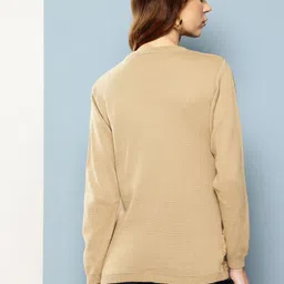 Aarika Geometric Self Design V-Neck Woollen Cardigan image 2