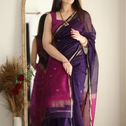 Anouk Embellished Zari Silk Blend Kanjeevaram Saree-picture-17