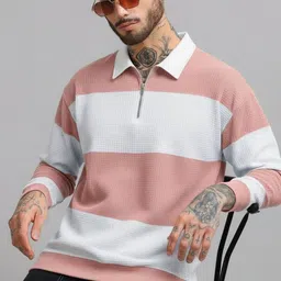 Try This Striped Polo Collar Long Sleeves Pullover Sweatshirt-picture-21