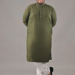 SOJANYA PLUS Men Embroidered Regular Pure Cotton Kurta with Pyjamas-picture-49