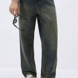 Urbano Fashion Men Loose Relaxed Fit Mid-Rise Heavy Fade Cotton Jeans-picture-20