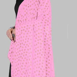 Kemza Pack Of 2 Floral Foil Printed Chiffon Dupatta image 2