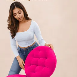 DADDY COOL Set of 2 Rose Round Chair Pads image 2