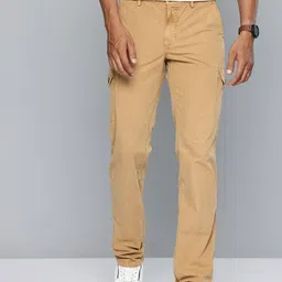 Indian Terrain Men Kansas Fit Pure Cotton Chinos Cargo Trousers-picture-21