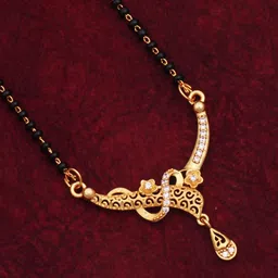BELWICK Gold-Plated American Diamond Studded Mangalsutra image 2