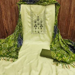 LeeliPeeri Designer Embroidered Unstitched Dress Material image 2