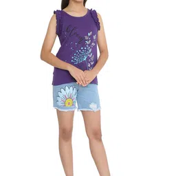 TotzTouch Girls Printed T-shirt with Shorts-image-84