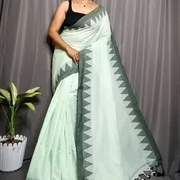 RIDDHIMAN FASHION Woven Design Pure Cotton Handloom Paithani Saree-image-21