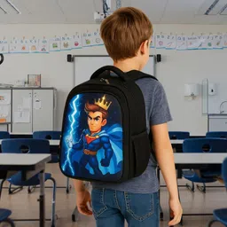 mous Durable Prince Black Color Backpack for Boys Waterproof School Bag-picture-34