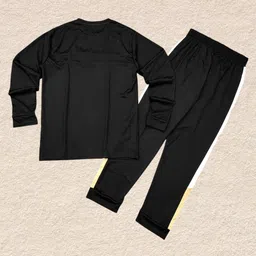 hastivouge Men Night Suit Set Black Colorblock image 4