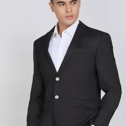 peter england Men Solid Tuxedo Style Formal Blazer image 3
