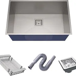 dolanto 304 SS Handmade Matt Finish Single Bowl Kitchen Sink 22x18x9 Inch DA-HM-22 x 18 x 9 Under Counter Basin-picture-32