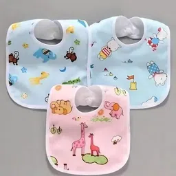 zarasaas Baby Bib Pack of 3 set chit buttoned with 100% waterproof-picture-13