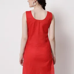 PARAMOUNT CHIKAN Women Red & White Pack Of 2 Solid Cotton Camisoles image 3