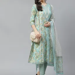bunai dhaga Women Viscose Rayon Kurta Palazzo Dupatta Set image 3