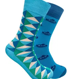 Mint & Oak Men Pack Of 2 Patterned Calf Length Socks image 4