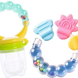 jambh Rattle Nibbler & Rattle Teether Combo BPA-Free Silicone Teething Rattle & Nibler- SILICONE-picture-24