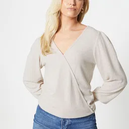 DOROTHY PERKINS Ribbed Sleeve Wrap Winter Top-picture-10