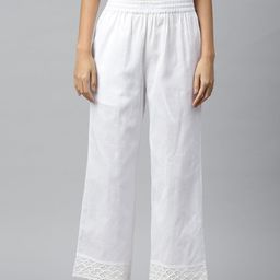 PIROH Women Hem Design Ethnic Cotton Palazzos-picture-3