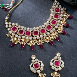 Peora Gold-Plated Kundan-Studded Jewellery Set-picture-24