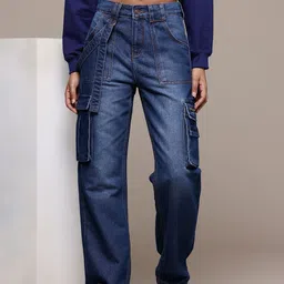 The Roadster Life Co. Women Relaxed Straight Fit High-Rise Light Fade Jeans-image-84