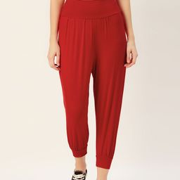 Sera Women Red Solid Cropped Joggers-picture-33
