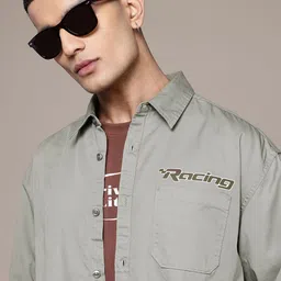 The Roadster Lifestyle Co. Typography Printed Pure Cotton Relaxed Fit Casual Shirt-image-98